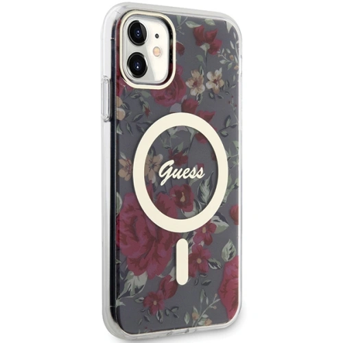 Etui Guess GUHMN61HCFWSA Apple iPhone 11/XR zielony/khaki hardcase Flower MagSafe