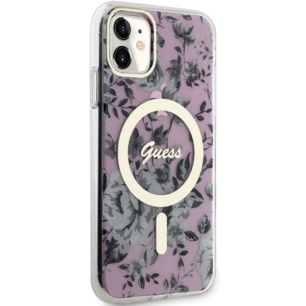 Kryt Guess GUHMN61HCFWSP Apple iPhone 11/XR pink hardcase Flower MagSafe