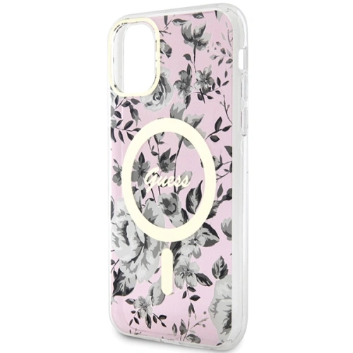 Etui Guess GUHMN61HCFWSP Apple iPhone 11/XR różowy/pink hardcase Flower MagSafe