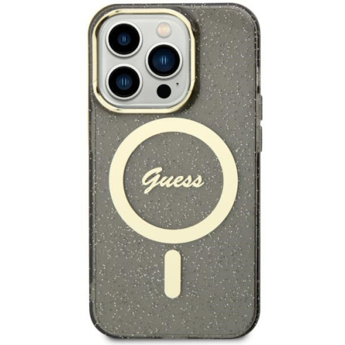 Guess Distributor - 3666339125509 - GUE2621 - Guess GUHMN61HCMCGK Apple iPhone 11/XR black hardcase Glitter Gold MagSafe - B2B homescreen