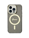 Etui Guess GUHMN61HCMCGK Apple iPhone 11/XR negru/black hardcase Glitter Gold MagSafe