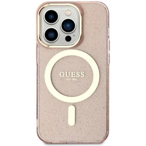 Guess Distributor - 3666339125806 - GUE2622 - Guess GUHMN61HCMCGP Apple iPhone 11/XR pink hardcase Glitter Gold MagSafe - B2B homescreen