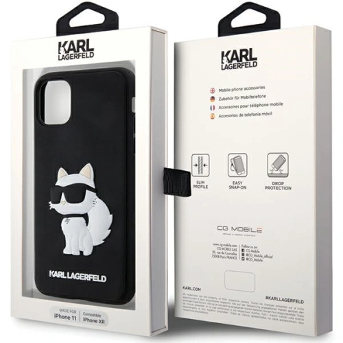 Etui Karl Lagerfeld KLHCN613DRKHNK Apple iPhone 11/XR czarny/black hardcase Rubber Choupette 3D