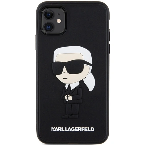 Etui Karl Lagerfeld KLHCN613DRKINK Apple iPhone 11/XR czarny/black hardcase Rubber Ikonik 3D