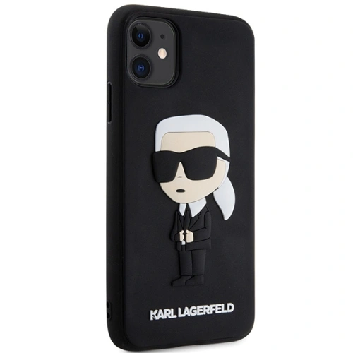 Etui Karl Lagerfeld KLHCN613DRKINK Apple iPhone 11/XR czarny/black hardcase Rubber Ikonik 3D