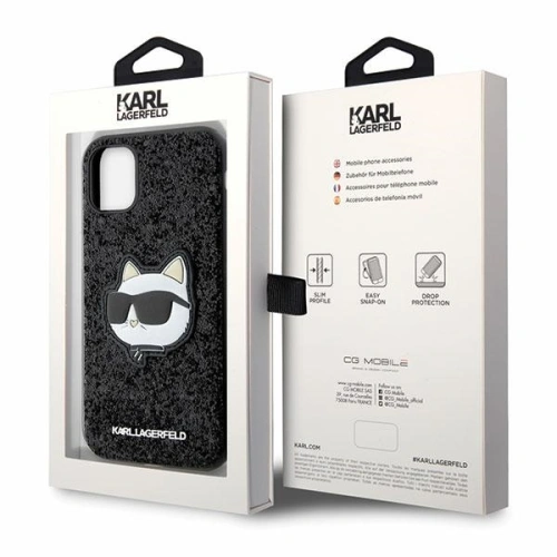 Etui Karl Lagerfeld KLHCN61G2CPK Apple iPhone 11/XR czarny/black hardcase Glitter Choupette Patch