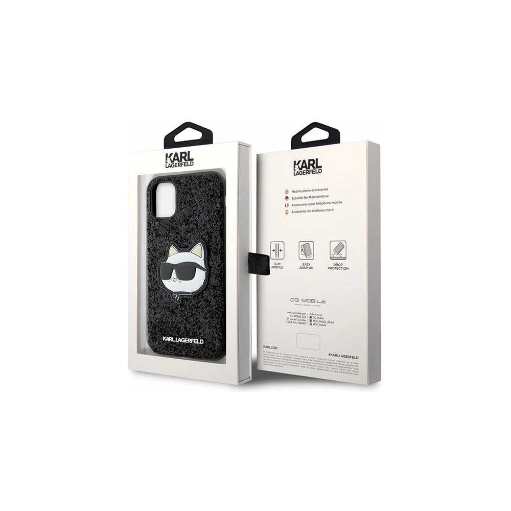 Wholesale Karl Lagerfeld KLHCN61G2CPK Apple iPhone 11/XR black hardcase Glitter Choupette Patch - KLD1589 - {ean13} - Hurt