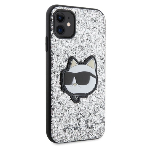 Etui Karl Lagerfeld KLHCN61G2CPS Apple iPhone 11/XR srebrny/silver hardcase Glitter Choupette Patch
