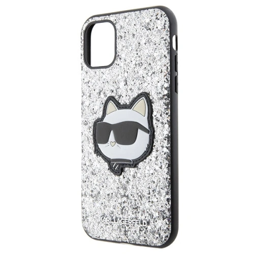 Etui Karl Lagerfeld KLHCN61G2CPS Apple iPhone 11/XR srebrny/silver hardcase Glitter Choupette Patch
