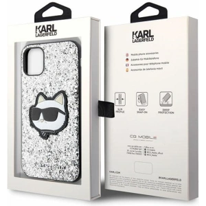 Wholesale Karl Lagerfeld KLHCN61G2CPS Apple iPhone 11/XR silver hardcase Glitter Choupette Patch - KLD1590 - {ean13} - Hurt