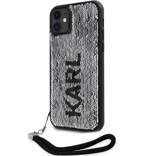 Etui Karl Lagerfeld KLHCN61PSQRKS Apple iPhone 11/XR srebrny/silver hardcase Sequins Cord