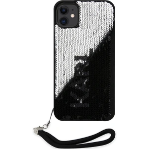 Wholesale Karl Lagerfeld KLHCN61PSQRKS Apple iPhone 11/XR silver hardcase Sequins Cord - KLD1591 - {ean13} - Hurt