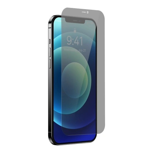 Szkło hartowane Baseus Privacy 0.3mm Glass Apple iPhone 12/12 Pro + ramka montażowa