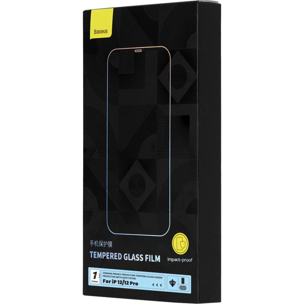 Hurtownia GSM - Szkło hartowane Baseus Privacy 0.3mm Glass Apple iPhone 12/12 Pro + ramka montażowa - BSU4373 - {ean13} - Hurt