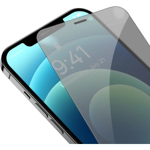 Szkło hartowane Baseus Privacy 0.3mm Glass Apple iPhone 12/12 Pro + ramka montażowa