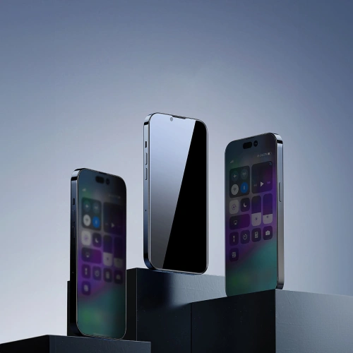 Szkło hartowane Baseus Privacy 0.3mm Glass Apple iPhone 12/12 Pro + ramka montażowa