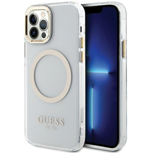 Guess Distributor - 3666339169923 - GUE2625 - Guess GUHMP12MHTRMD Apple iPhone 12/12 Pro gold hardcase Metal Outline Magsafe - B2B homescreen