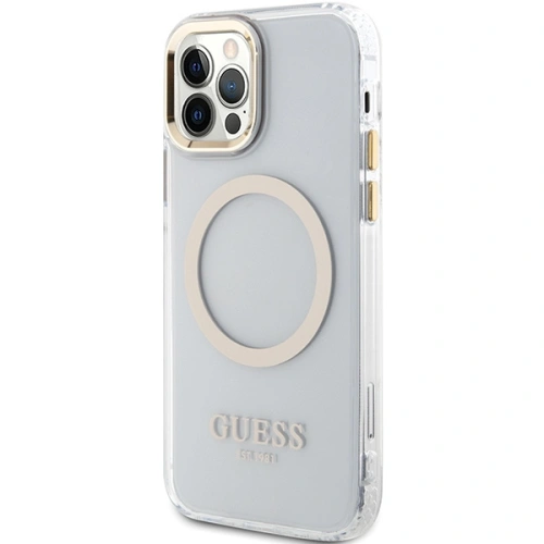 Etui Guess GUHMP12MHTRMD Apple iPhone 12/12 Pro złoty/gold hardcase Metal Outline Magsafe