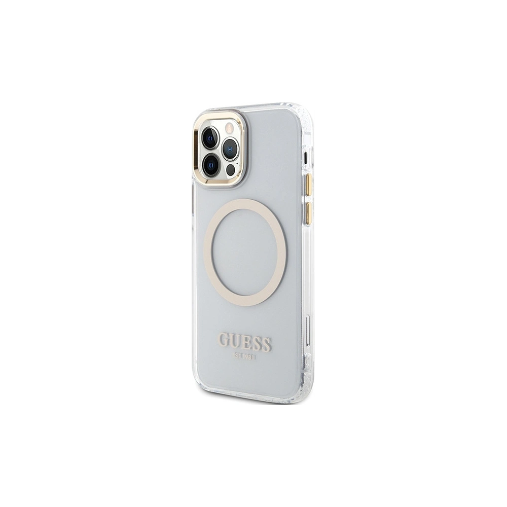 Hurtownia GSM - Etui Guess GUHMP12MHTRMD Apple iPhone 12/12 Pro gold/hardcase Metal Outline Magsafe - GUE2625 - {ean13} - Hurt