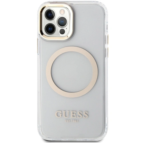 Etui Guess GUHMP12MHTRMD Apple iPhone 12/12 Pro złoty/gold hardcase Metal Outline Magsafe