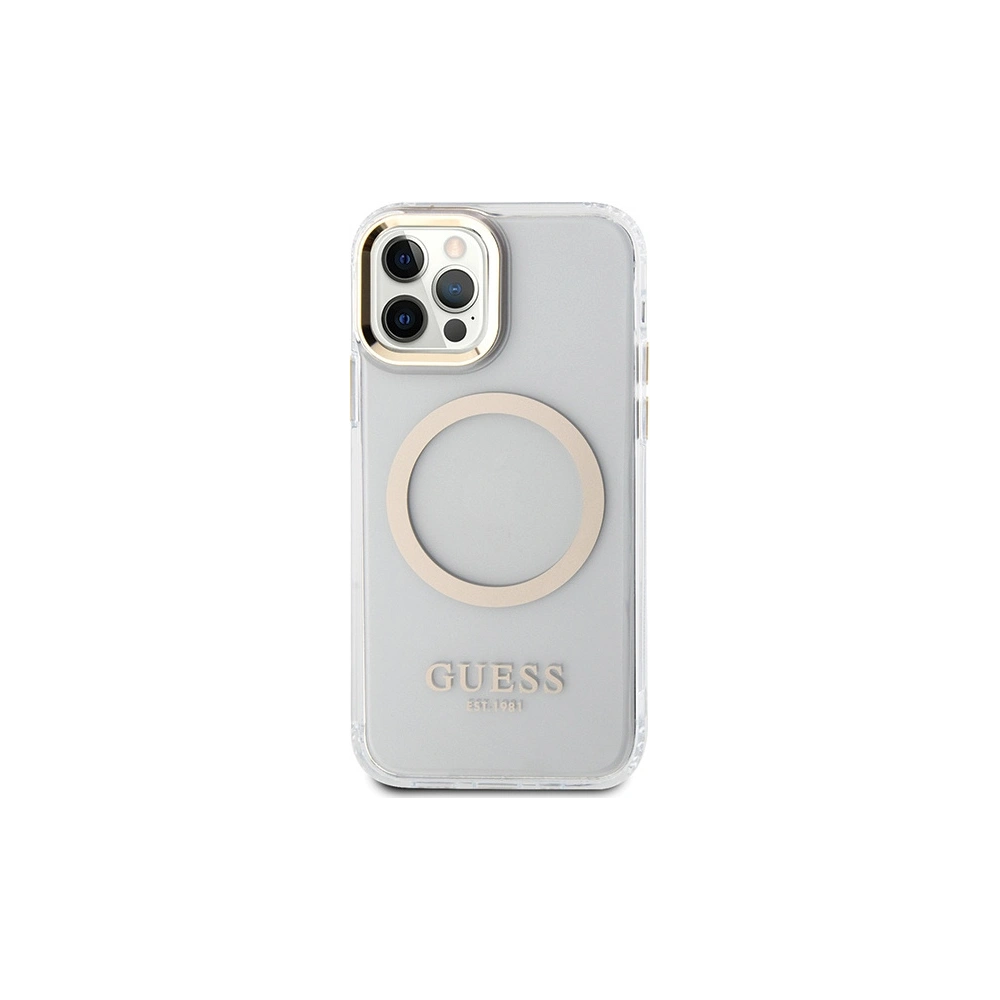 Hurtownia GSM - Etui Guess GUHMP12MHTRMD Apple iPhone 12/12 Pro gold/hardcase Metal Outline Magsafe - GUE2625 - {ean13} - Hurt
