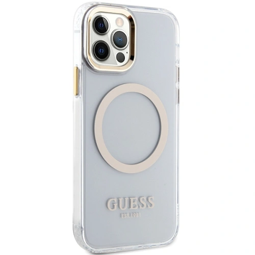 Etui Guess GUHMP12MHTRMD Apple iPhone 12/12 Pro złoty/gold hardcase Metal Outline Magsafe