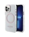 Etui Guess GUHMP12MHTRMP Apple iPhone 12/12 Pro rózsaszín/pink kemény tok Fém Keret Magsafe