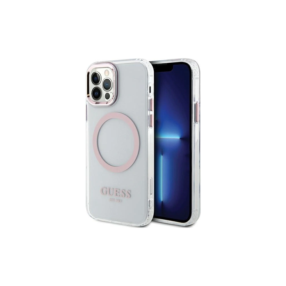 Hurtownia GSM - Etui Guess GUHMP12MHTRMP Apple iPhone 12/12 Pro rosa/pink harte Hülle Metallrand Magsafe - GUE2626 - {ean13} - Hurt
