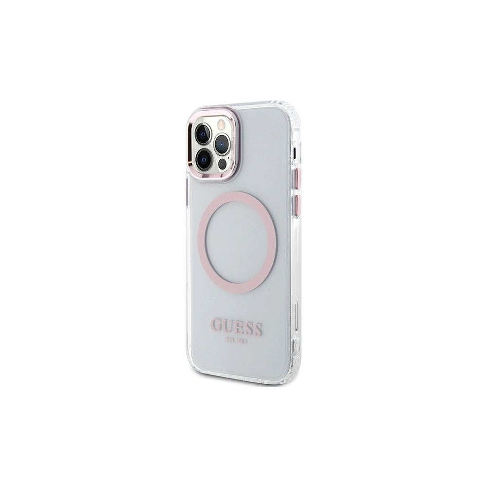 Hurtownia GSM - Etui Guess GUHMP12MHTRMP Apple iPhone 12/12 Pro rosa/pink harte Hülle Metallrand Magsafe - GUE2626 - {ean13} - Hurt