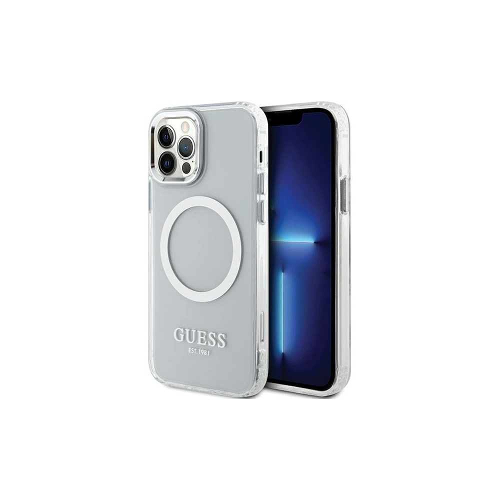 Hurtownia GSM - Etui Guess GUHMP12MHTRMS Apple iPhone 12/12 Pro ezüst/silver kemény tok Metal Outline Magsafe - GUE2627 - {ean13} - Hurt