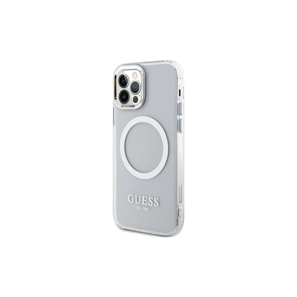 Hurtownia GSM - Etui Guess GUHMP12MHTRMS Apple iPhone 12/12 Pro ezüst/silver kemény tok Metal Outline Magsafe - GUE2627 - {ean13} - Hurt