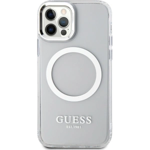 Hurtownia GSM - Etui Guess GUHMP12MHTRMS Apple iPhone 12/12 Pro stříbrný/silver hard case Metal Outline Magsafe - GUE2627 - {ean13} - Hurt