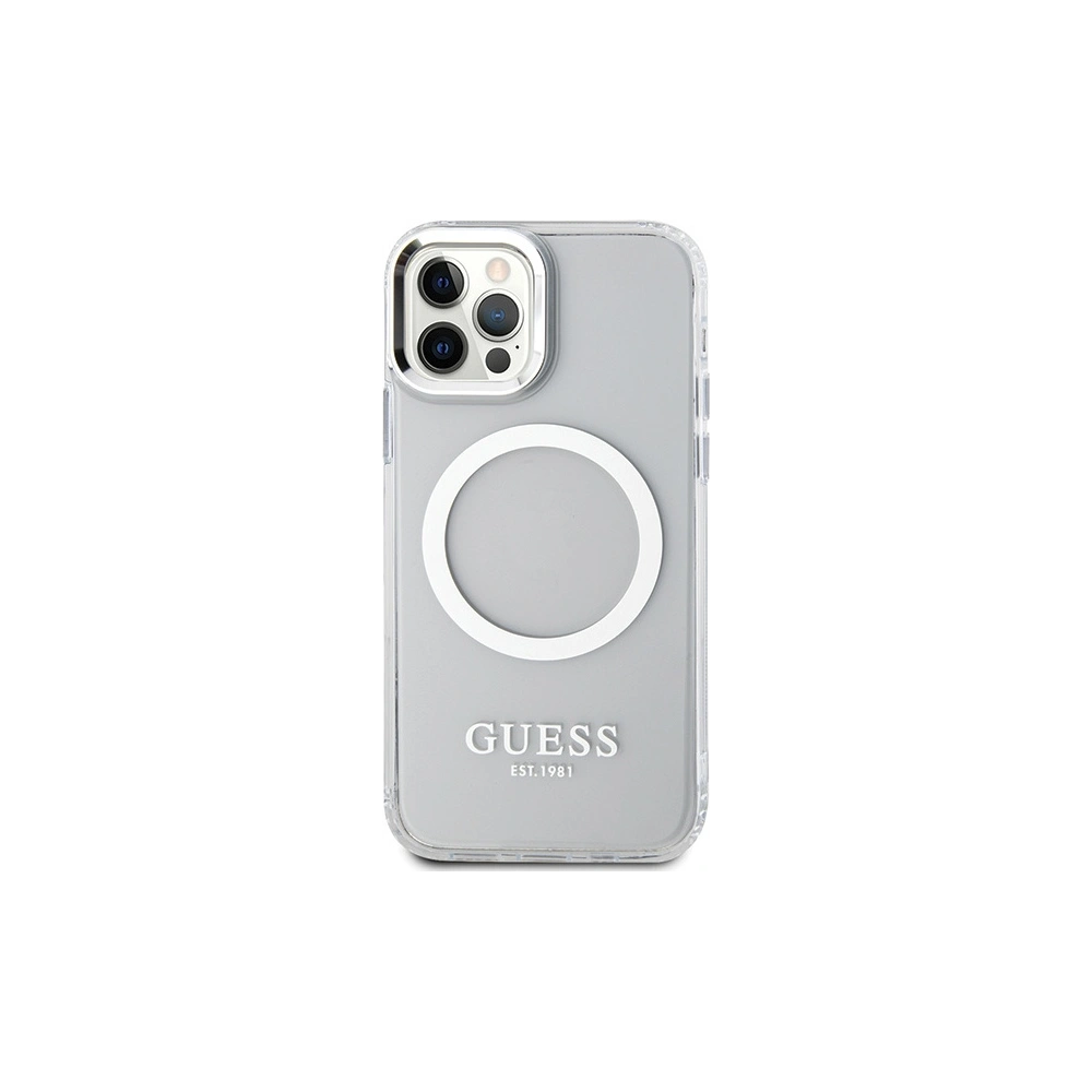 Hurtownia GSM - Etui Guess GUHMP12MHTRMS Apple iPhone 12/12 Pro ezüst/silver kemény tok Metal Outline Magsafe - GUE2627 - {ean13} - Hurt