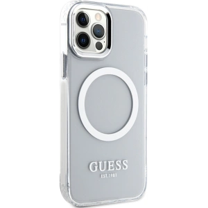 Hurtownia GSM - Etui Guess GUHMP12MHTRMS Apple iPhone 12/12 Pro stříbrný/silver hard case Metal Outline Magsafe - GUE2627 - {ean13} - Hurt