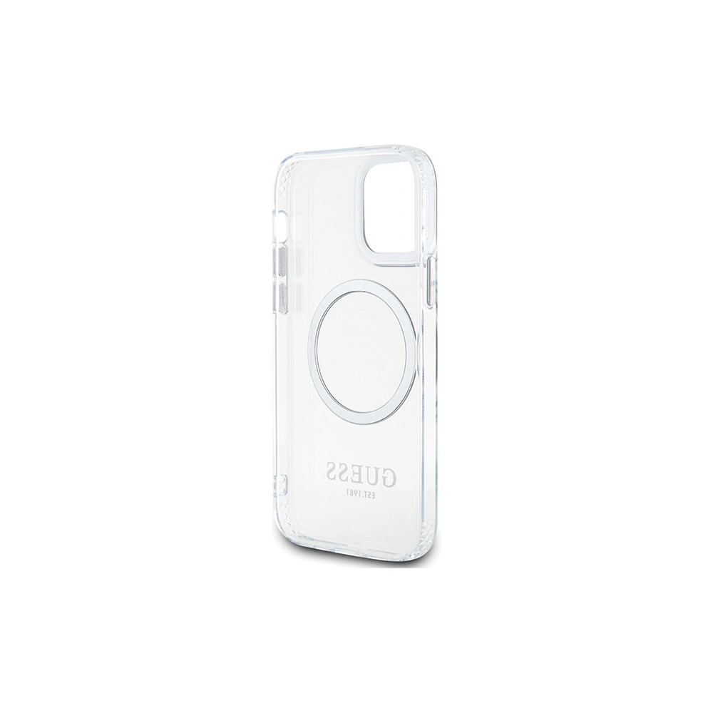 Wholesale Guess GUHMP12MHTRMS Apple iPhone 12/12 Pro silver hard case Metal Outline Magsafe - GUE2627 - {ean13} - Hurt