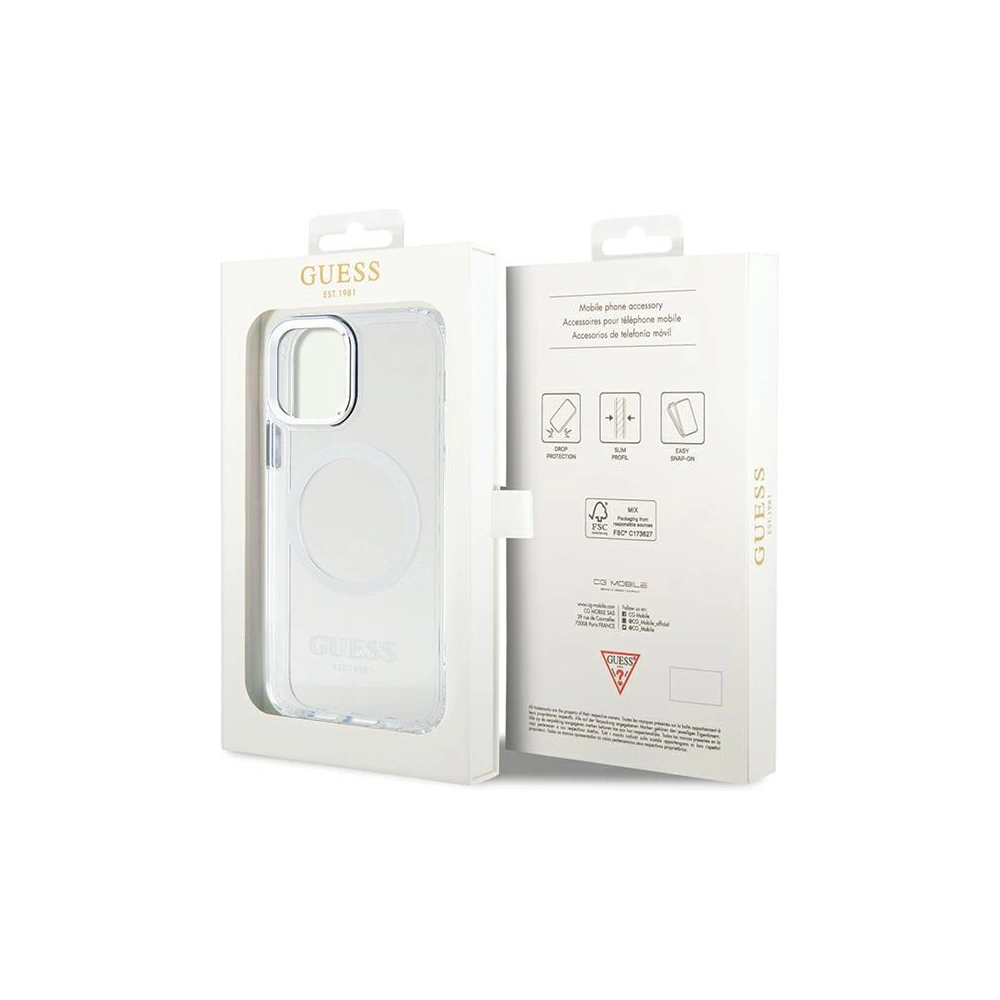 Hurtownia GSM - Etui Guess GUHMP12MHTRMS Apple iPhone 12/12 Pro ezüst/silver kemény tok Metal Outline Magsafe - GUE2627 - {ean13} - Hurt