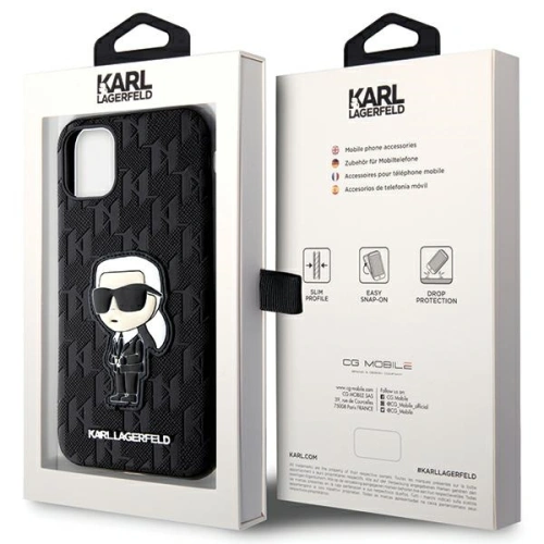 Etui Karl Lagerfeld KLHCN61SAKHPKK Apple iPhone 11/XR czarny/black Saffiano Monogram Ikonik