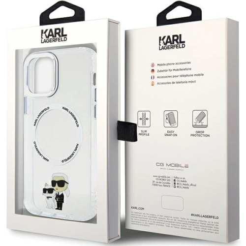 Etui Karl Lagerfeld KLHMP12MHNKCIT Apple iPhone 12/12 Pro hardcase transparent Iconic Karl&Choupette Magsafe