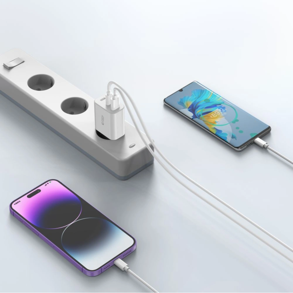 Hurtownia GSM - Síťová nabíječka Tech-Protect C30W 3-portová nabíječka PD 30W QC 3.0 černá - THP2056 - {ean13} - Hurt