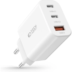Hurtownia GSM - Síťová nabíječka Tech-Protect C30W 3-portová nabíječka PD 30W QC 3.0 bílá - THP2057 - {ean13} - Hurt