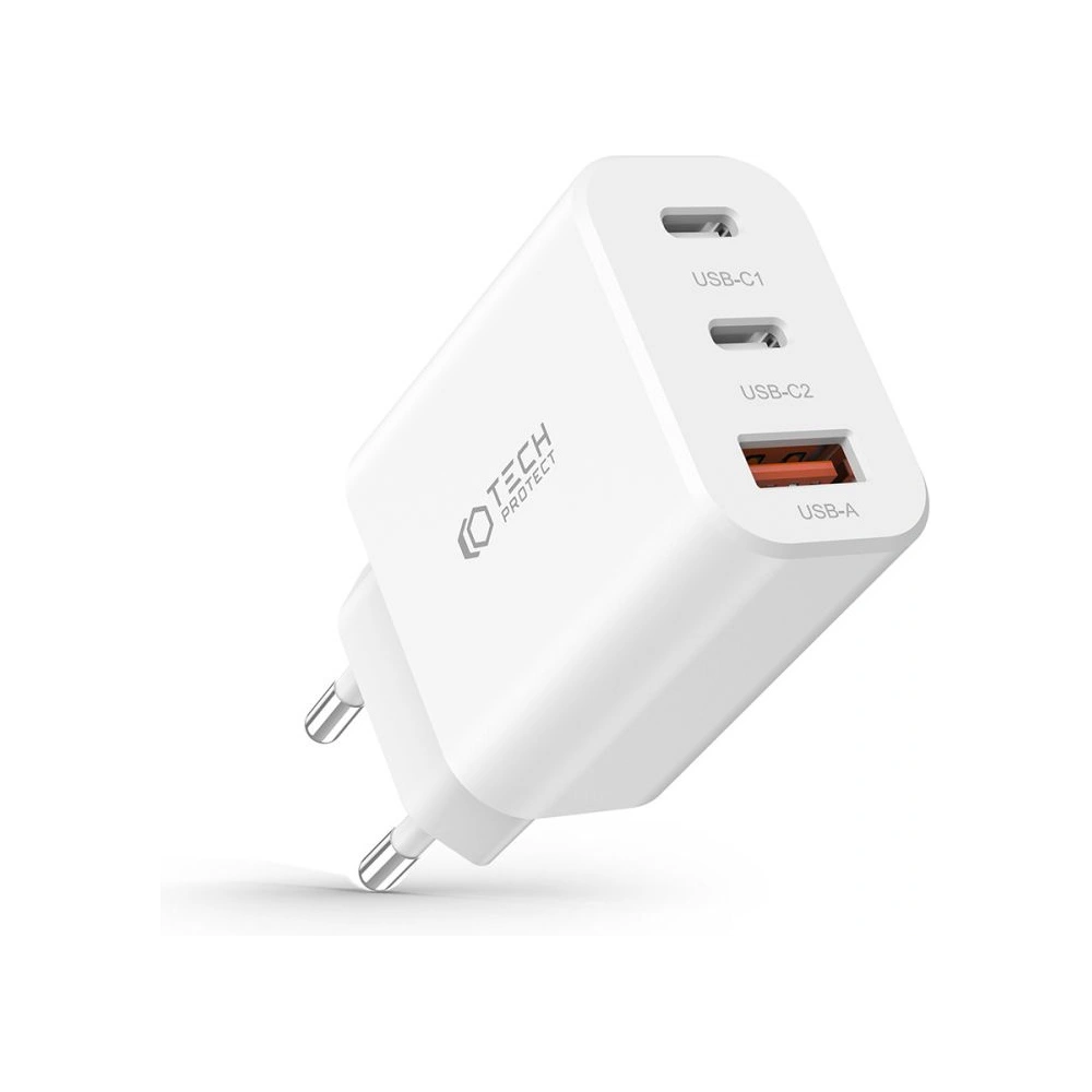 Wholesale Tech-Protect C30W 3-port Network Charger PD 30W QC 3.0 White - THP2057 - {ean13} - Hurt