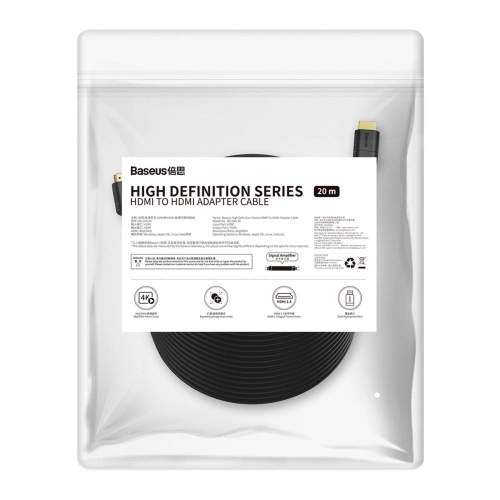 Kabel Baseus HDMI/HDMI 2.0 1080p 60Hz 20m czarny