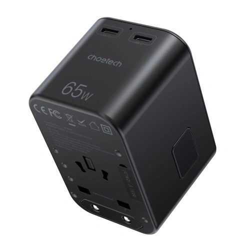 Ładowarka sieciowa Choetech PD5009-BK GaN 2xUSB-C/USB-A 65W Power Delivery czarny