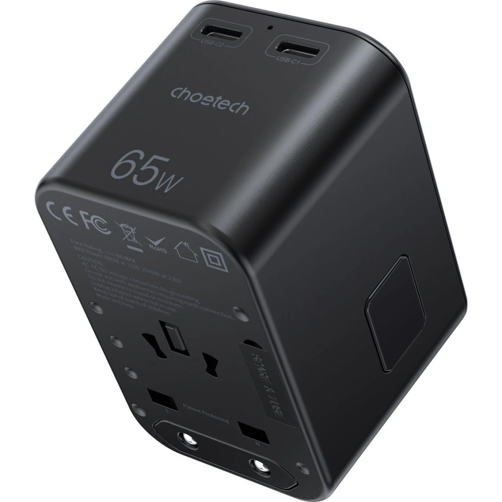 Wholesale Choetech PD5009-BK Wall Charger GaN 2xUSB-C/USB-A 65W Power Delivery black - CHT180 - {ean13} - Hurt