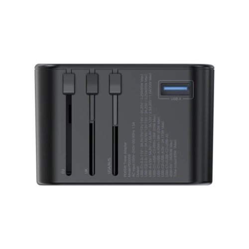 Ładowarka sieciowa Choetech PD5009-BK GaN 2xUSB-C/USB-A 65W Power Delivery czarny