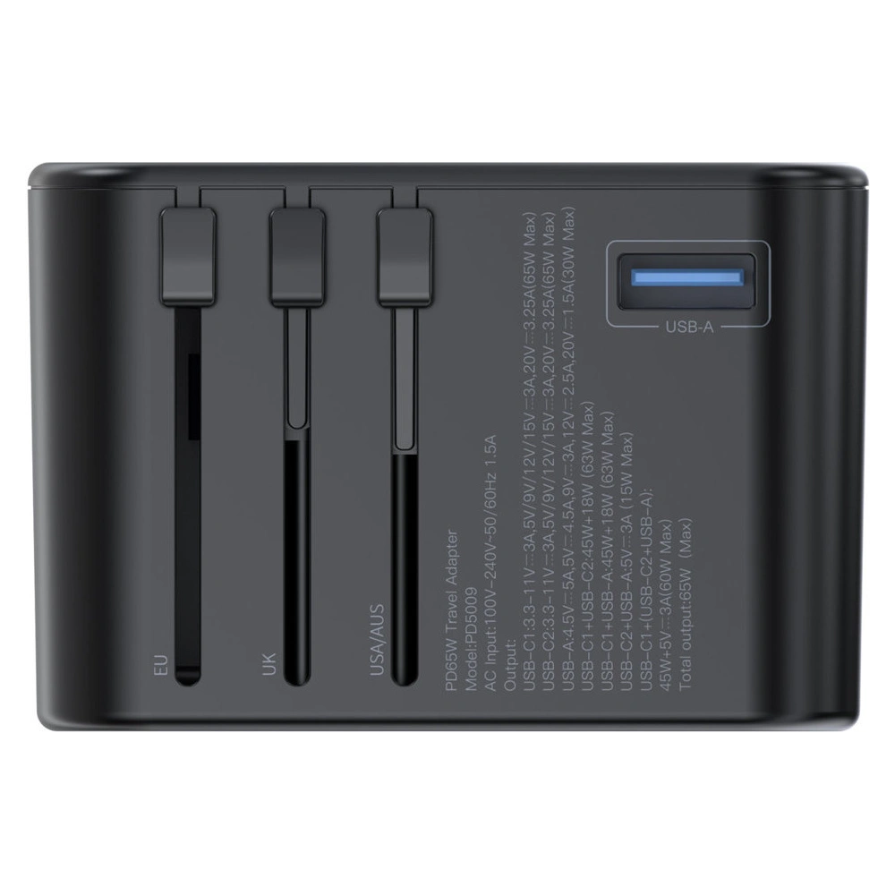 Wholesale Choetech PD5009-BK Wall Charger GaN 2xUSB-C/USB-A 65W Power Delivery black - CHT180 - {ean13} - Hurt
