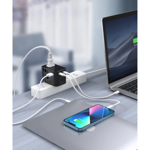 Hurtownia GSM - Síťová nabíječka Choetech PD5009-BK GaN 2xUSB-C/USB-A 65W Power Delivery černá - CHT180 - {ean13} - Hurt