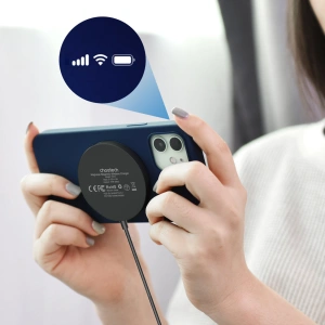 Hurtownia GSM - Magnetikus vezeték nélküli töltő Choetech T518-F-BK 15W MagSafe fekete - CHT183 - {ean13} - Hurt