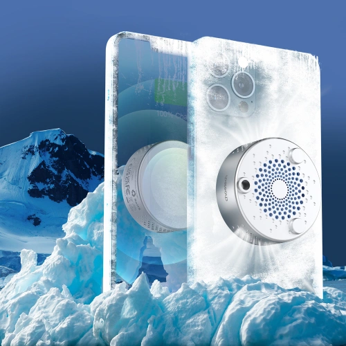 Ładowarka bezprzewodowa Choetech T593-F Qi 15W MagSafe z wentylatorem srebrny + kabel USB-C/USB-C