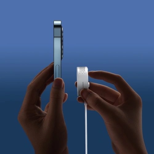 Ładowarka bezprzewodowa Choetech T593-F Qi 15W MagSafe z wentylatorem srebrny + kabel USB-C/USB-C